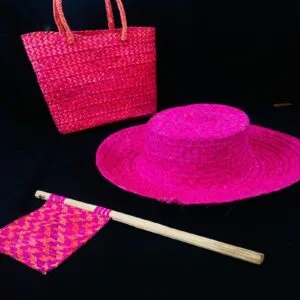 Ensemble Traditionnel de Djerba – Vannerie, Sac et Éventail